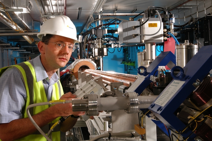 Chris Christou in the linac