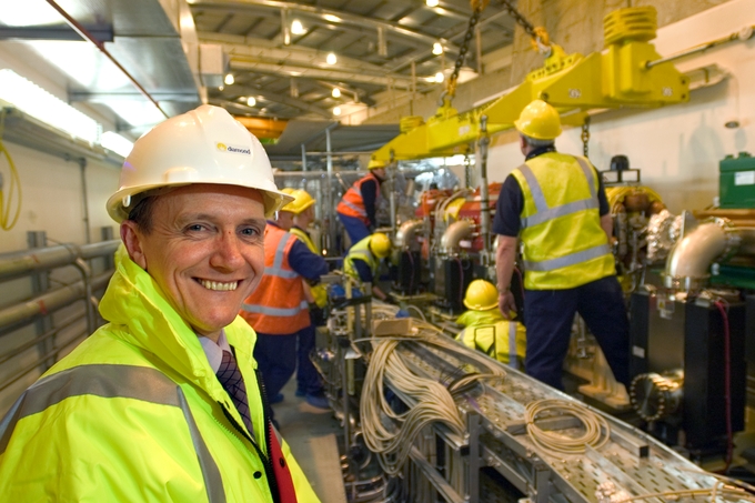 Jim Kay overseeing the installation of the last girder