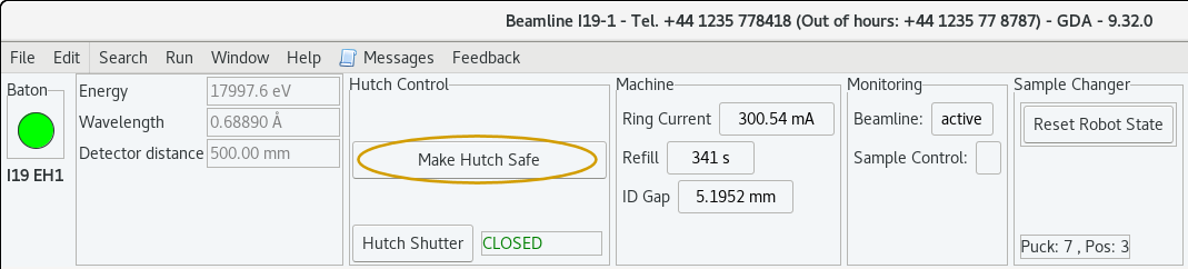 Make Hutch Safe for EHC entry